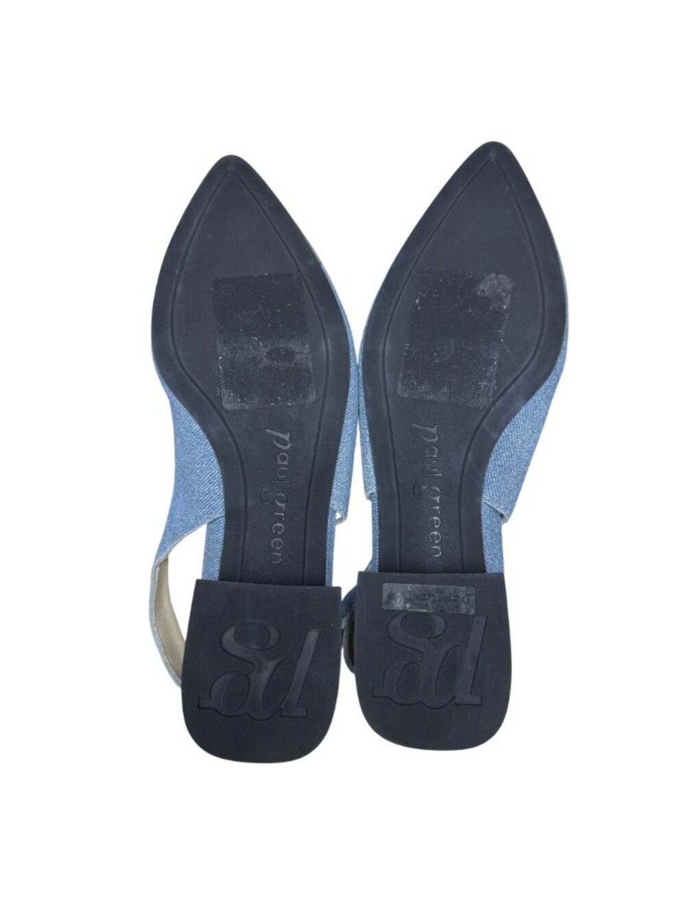 NWOB $389 Paul Green Ynez Slingback Shoes Denim/Metallic Pointed Cap Toe US 6 - Picture 8 of 9